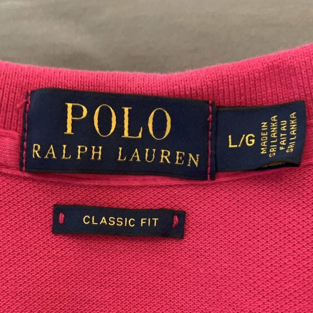 Polo Ralph Lauren Polo Shirt Mens Large Pink Classic Fit Cotton Casual Golf